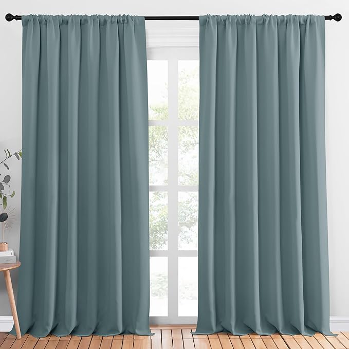 NICETOWN 2 Panels Blackout Curtains, Rod Pocket Thermal Insulated Drapess