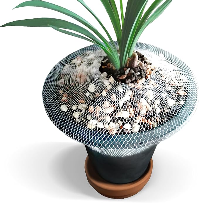 MAQIHAN Plant Pot Covers - 2 Pcs Mesh Pots for Plants Flower Pot Covers Orchid Pots Nettting Mesh Cover Plant Soil Protector Cover for Potted Orchid Bark Soil Containment (M,XL)