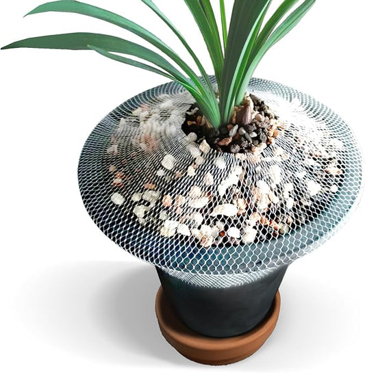 MAQIHAN Plant Pot Covers - 2 Pcs Mesh Pots for Plants Flower Pot Covers Orchid Pots Nettting Mesh Cover Plant Soil Protector Cover for Potted Orchid Bark Soil Containment (M,XL)