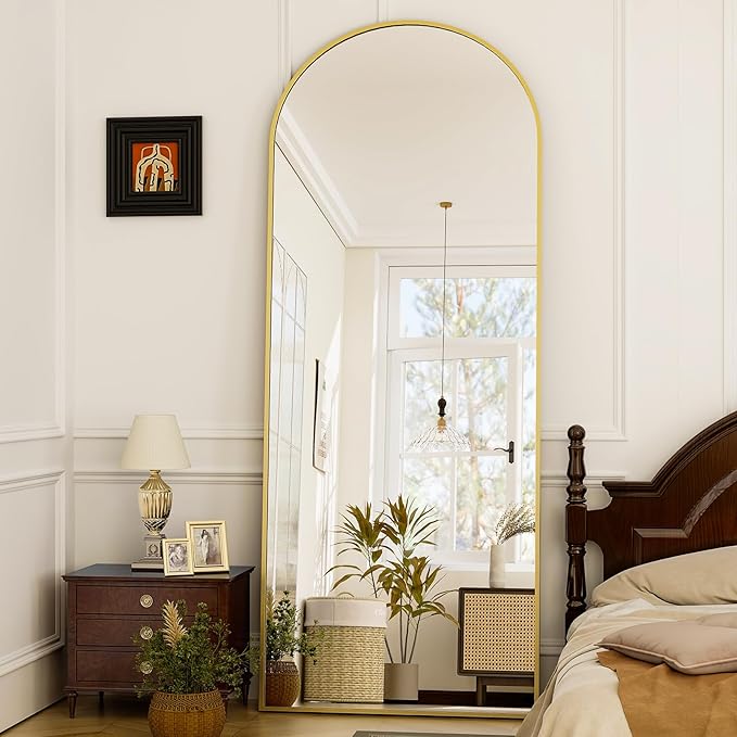 GLSLAND-21x64 inch Full Length Mirror-Aluminum Alloy Frame-Arch Mirror Full