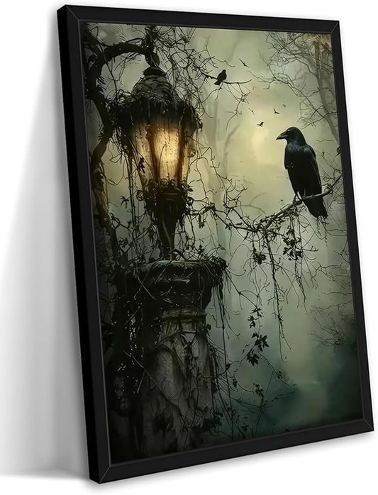 Gothic Decor Framed Wall Art, Vintage Dark Academia Canvas Prints, Horror