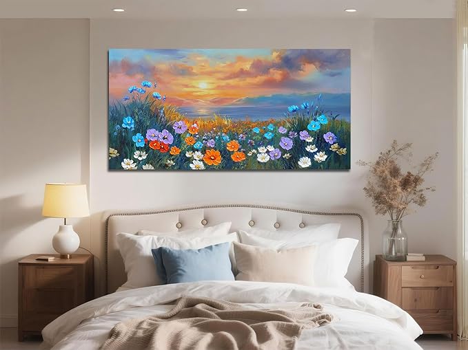 Ardemy Landscape Wall Art for Living Room Extra Large Wildflower Pictures Wall