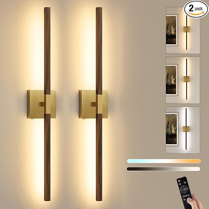 Rayogale Rechargeable Battery Operated Wall Sconce Set 2, 8000mAh Cordless