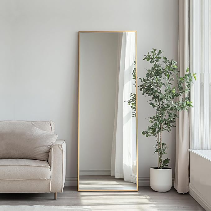 Sunniry Gold Full Length Mirror 56x18 inch, Standing Mirror Full Length
