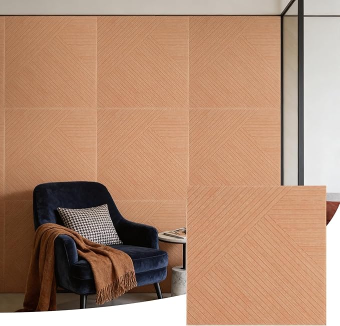 6 PCS Acoustical Wall Panels，23.6 x 23.6 Inch Self-adhesive Sound Absorbing
