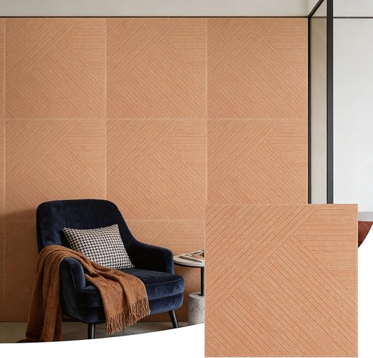 6 PCS Acoustical Wall Panels，23.6 x 23.6 Inch Self-adhesive Sound Absorbing