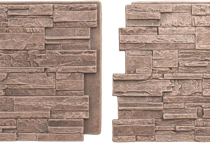 EverStone Cascade Faux Stone Panel, 48 5/8"W x 24 3/4"H x 1 1/4"D, North Hill