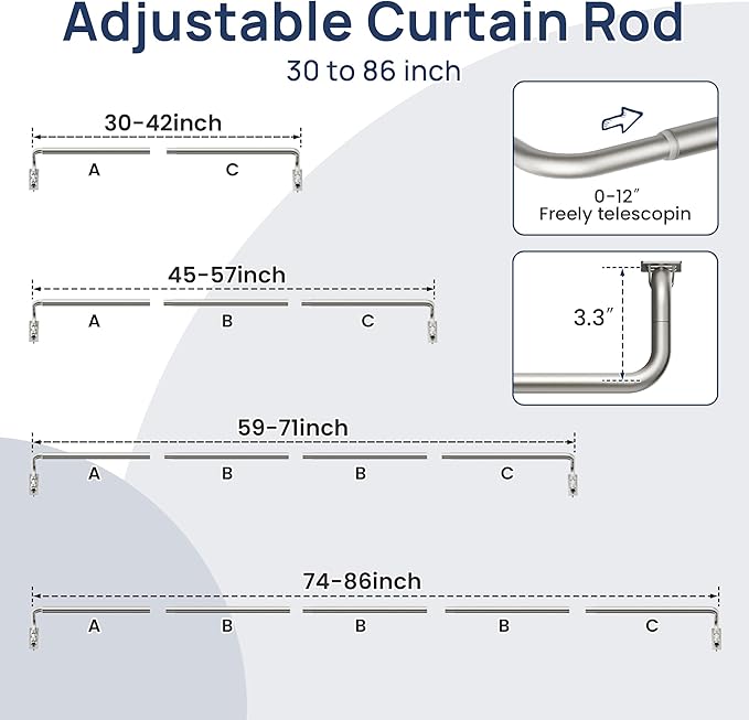 ENJOYBASICS Blackout Curtain rod