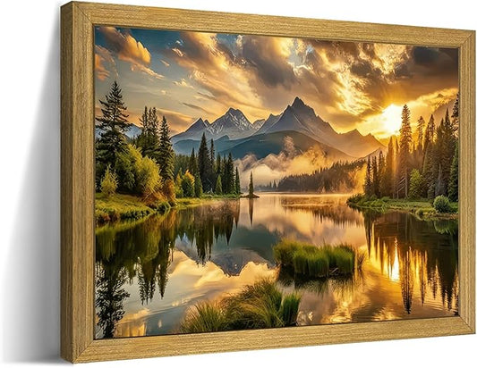 Framed Canvas Wall Art 16x24 Inch, Vintage Landscape Wall Art Decor,