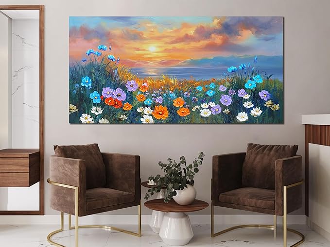 Ardemy Landscape Wall Art for Living Room Extra Large Wildflower Pictures Wall