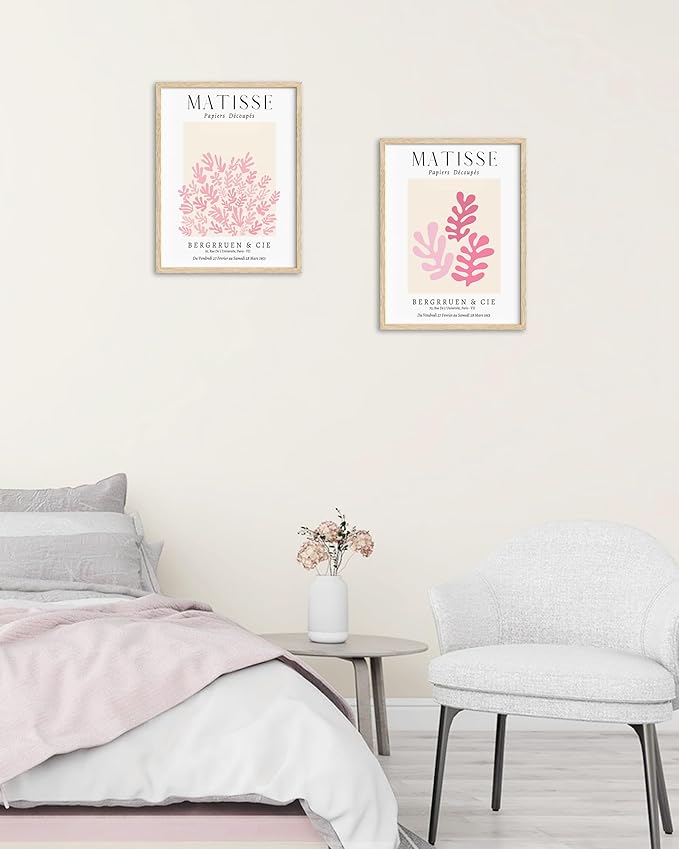 HesenDot Unframed Matisse Pink Wall Art, 12x16in Canvas Prints Poster,
