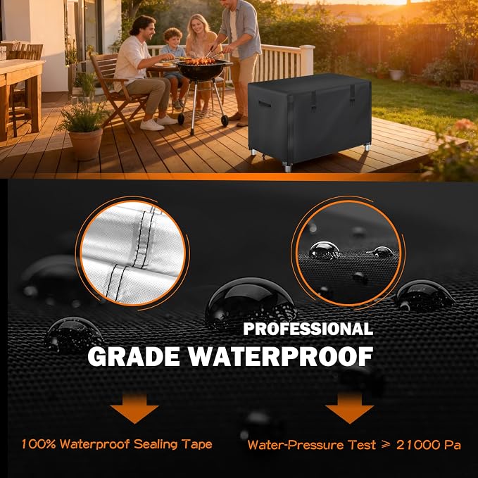 Outdoor Prep Table Cover with Split Zipper, Waterproof Patio Stainless Steel Metal BBQ Table Cover, Suitable for Outdoor Dining Table, Grill Table, BBQ Grill Cart, 48"L x 24"W x 35"H