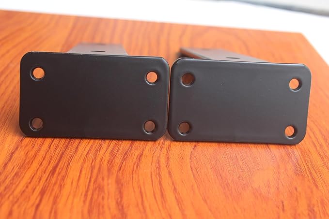 12 Pack - 4 inch Black Hidden L Shelf Bracket Iron Floating Shelf Brackets