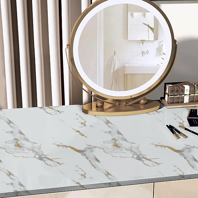 Abyssaly Marble Contact Paper for Countertops Gold Grey White Marble Peel and