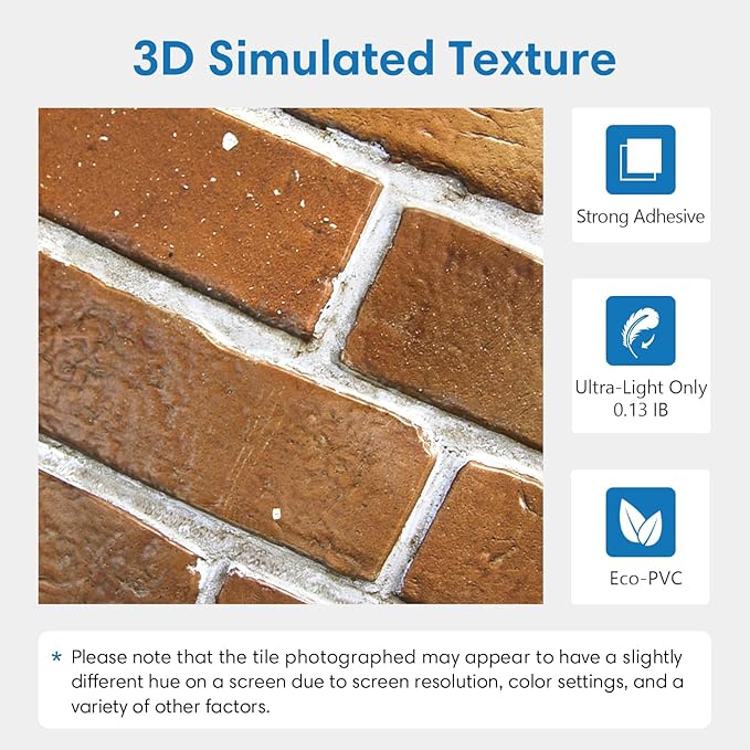 COMSTICKC 3D Faux Brick Wall Panels Peel and Stick Wall Stickers, Small Size