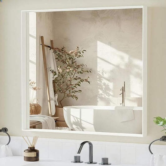 36x30 Inch White Bathroom Mirrors