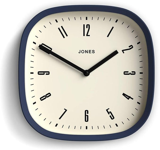 JONES CLOCKS® Marvel Wall Clock | Modern Retro Rounded Square Clock | 10 inch |