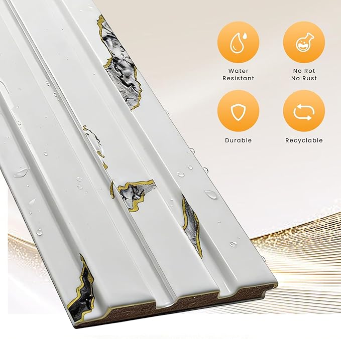 16 Pack Faux Marble Slat Wall Panels