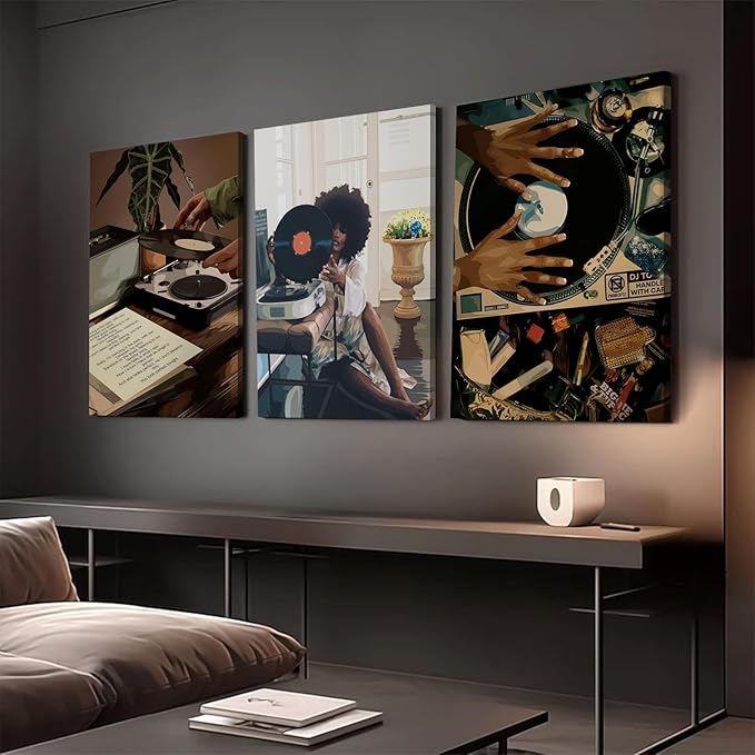 YFvrPt Black Girl Wall Art Decor Modern Black Woman Painting Prints