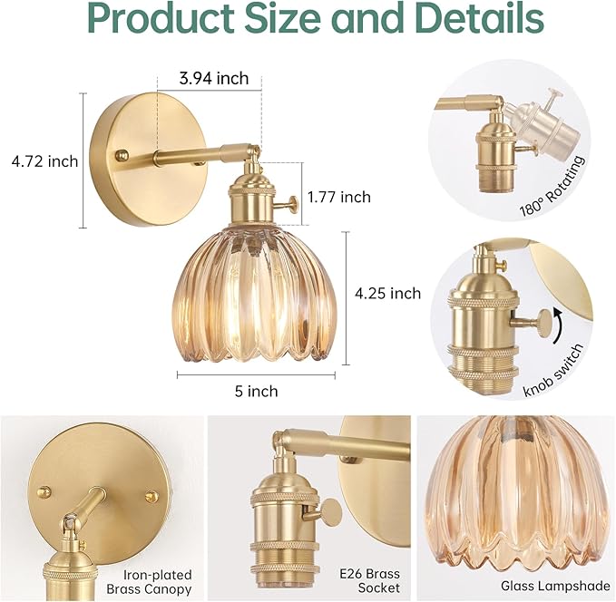 Shenmoyl Vintage Wall Sconces