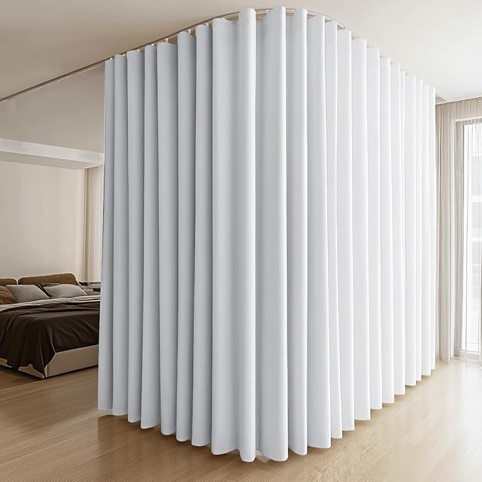 MaKefeile Room Divider Curtains & Flexible Bendable Tracks Set, Privacy