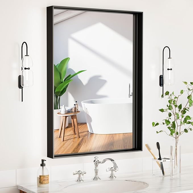 20”x 28” Black Bathroom Mirrors