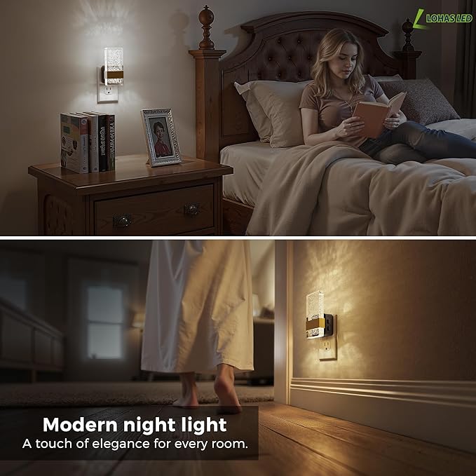 L LOHAS LED Night Light, 2 Pack 3CCT Night Lights Plug Into Wall,