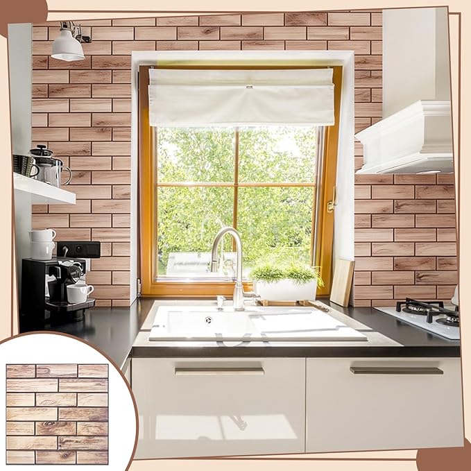 12PCS 3D Wall Panels Peel and Stick Foam Faux Brick Wall Panels, Self-Adhesive