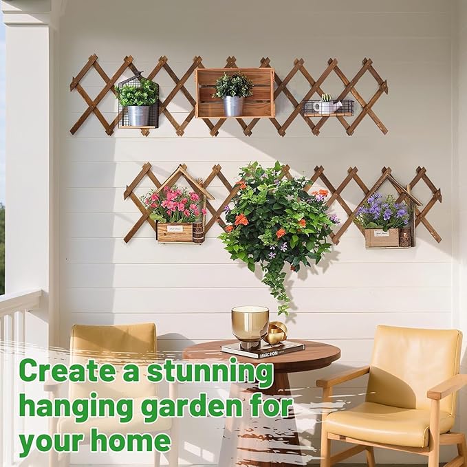 4Packs 13x78in Expandable Wood Wall Trellis