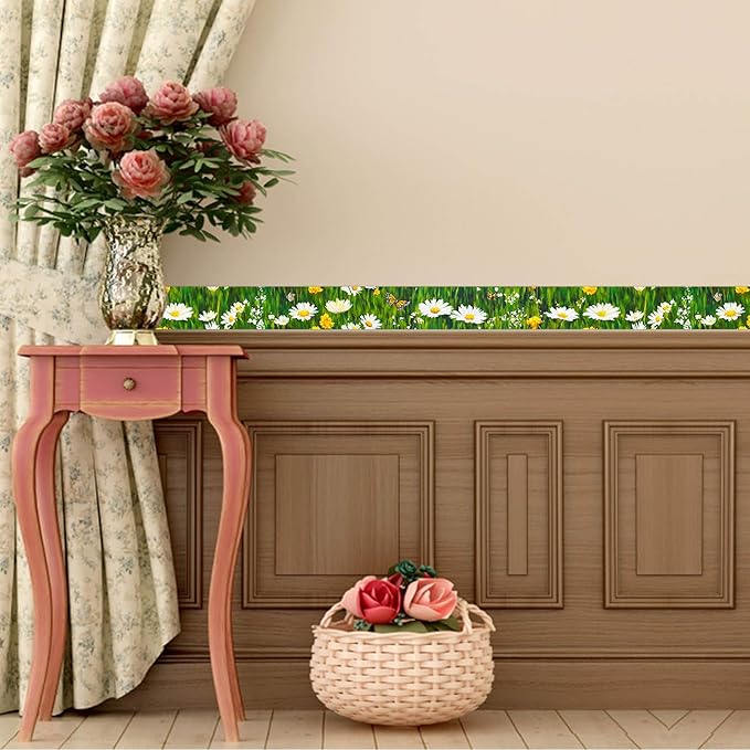 IVN Wallpaper Border Peel and Stick Decorative Wall Trim Self Adhesive Daisy