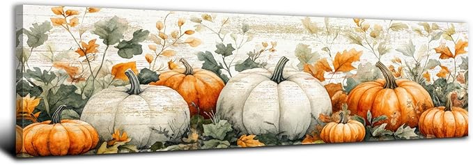 Pumpkin Canvas Wall Art Fall Picture Botanical Wall Decor