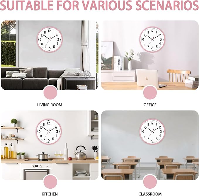 HZDHCLH Wall Clock Silent Wall Clocks Battery Operated 8 Inch Modern Non
