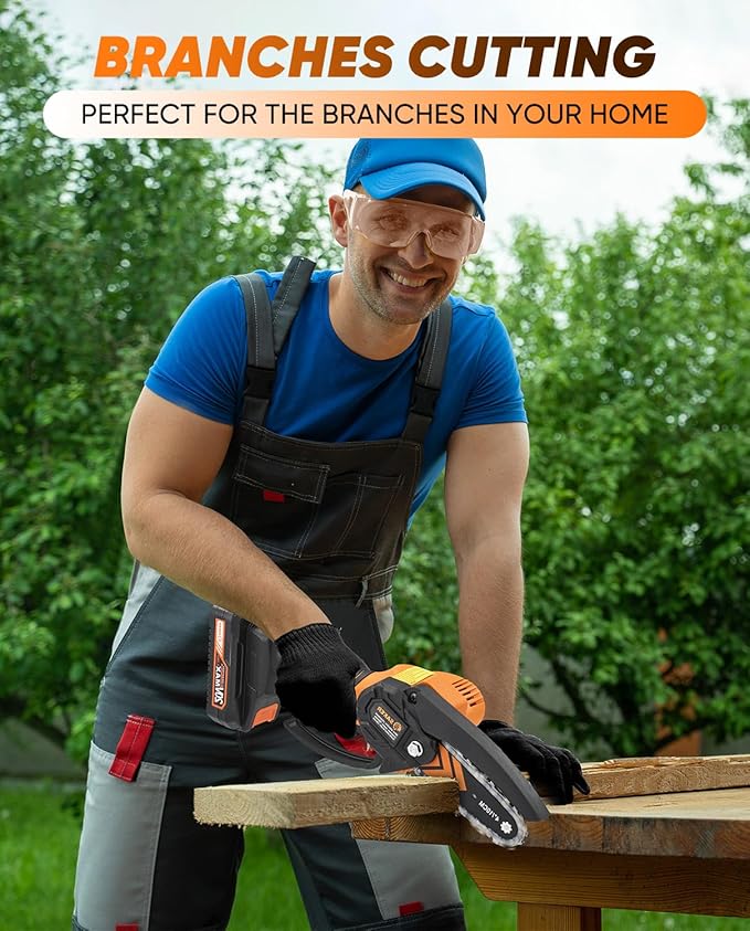 Saker Mini Chainsaw,2026 New Upgrade Portable Electric Chainsaws Cordless,Small Handheld Chain Saw Pruning Shears Chain Saws for Tree Branches,Courtyard and Garden