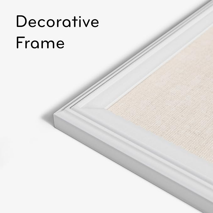 U Brands Farmhouse Linen Bulletin Board, Industrial Grade Pinning Surface