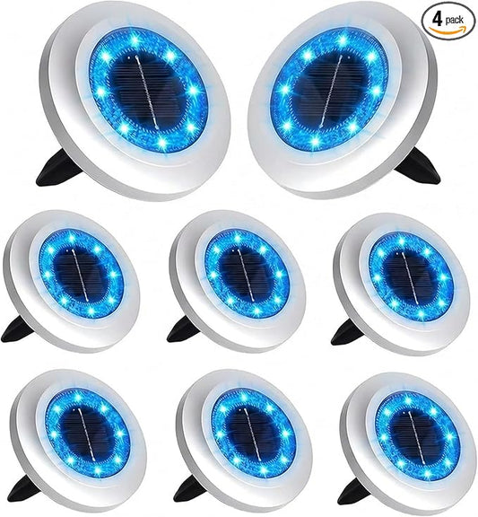 Solar Lights Outdoor,8 Pack Solar Garden Lights for Pathway,Yard,Deck,Lawn,Patio,Walkway,Driveway,Stepï¼Blueï¼