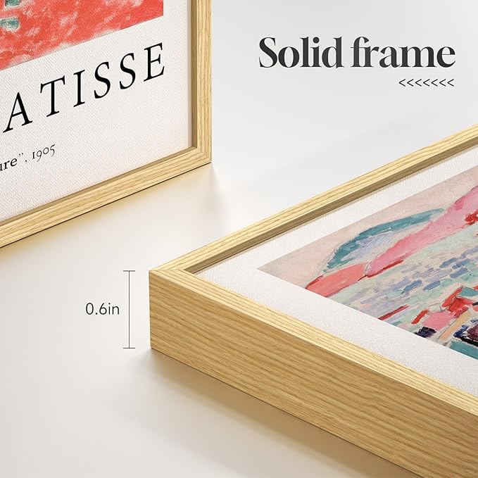 Framed Matisse Wall Art for Living Room, 6 Pieces Abstract Colorful Canvas