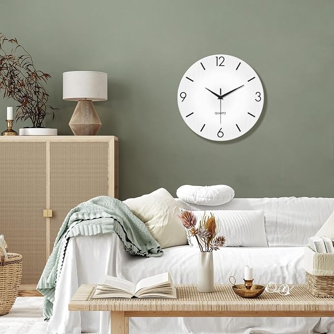 XFM Modern Simple Wall Clock 16 Inch Silent Wall Clocks Battery Operated Big