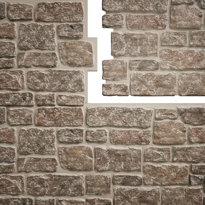 EverStone Cobblestone Faux Stone Panel, Flintstone Color