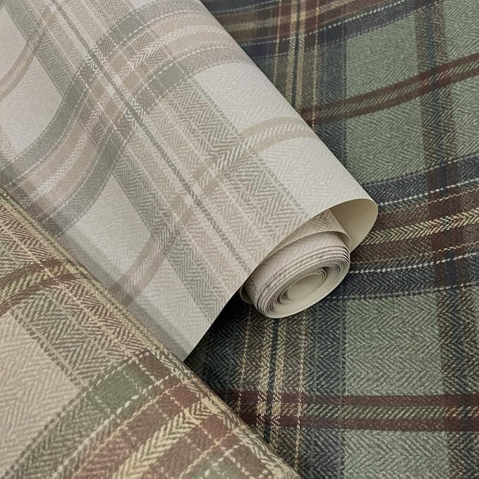 NextWall Harry & Grace Herringbone Plaid Premium Matte Non-Woven Peel and Stick