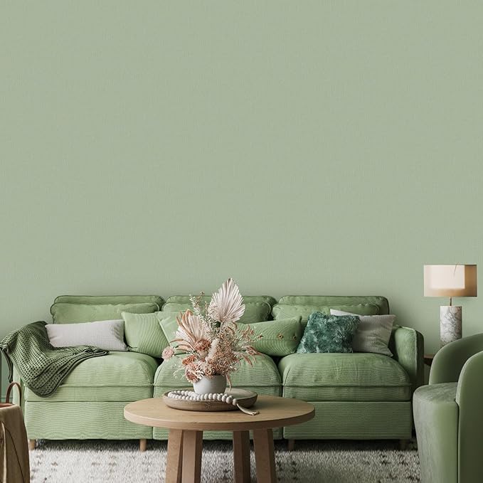 practicalWs Sage Green Wallpaper Stick and Peel Green Contact Paper 17.7'' x