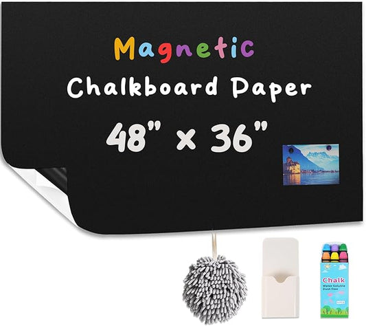YOUNGJQ Magnetic Chalkboard for Wall 48" x 36" Self Adhesive Blackboard
