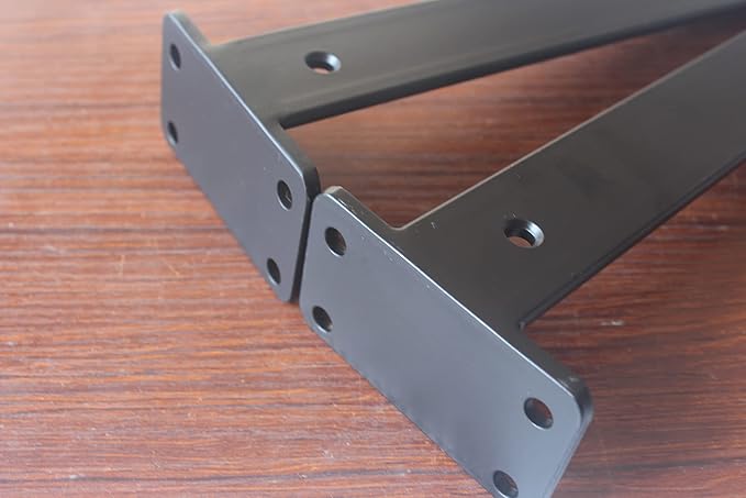 12 Pack - 4 inch Black Hidden L Shelf Bracket Iron Floating Shelf Brackets
