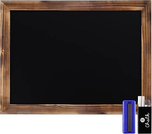 HBCY Creations 18" x 24" Torched Brown Solid Wood Frame Wall Chalkboard