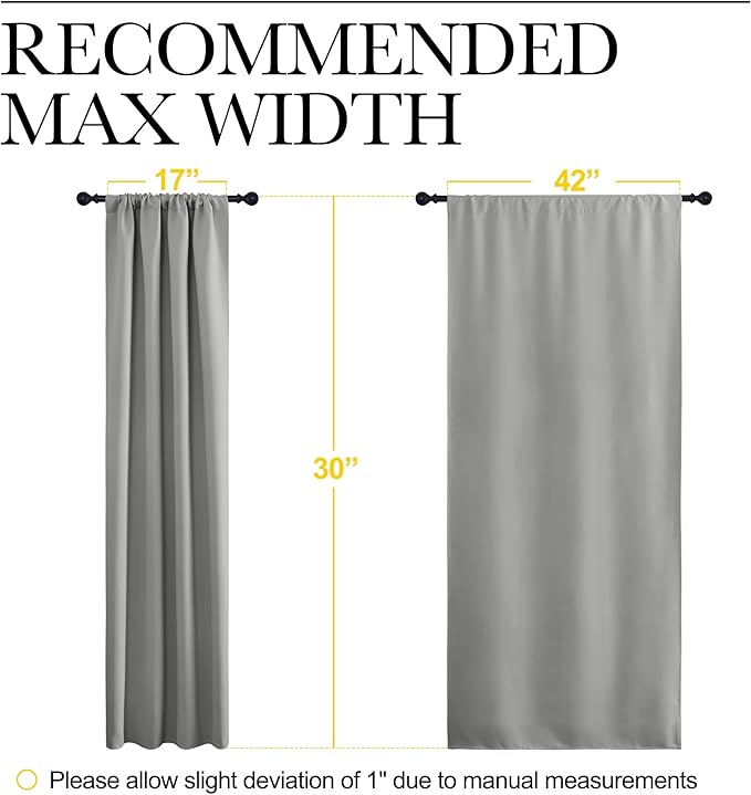 NICETOWN 2 Panels Blackout Curtains, Rod Pocket Thermal Insulated Drapes