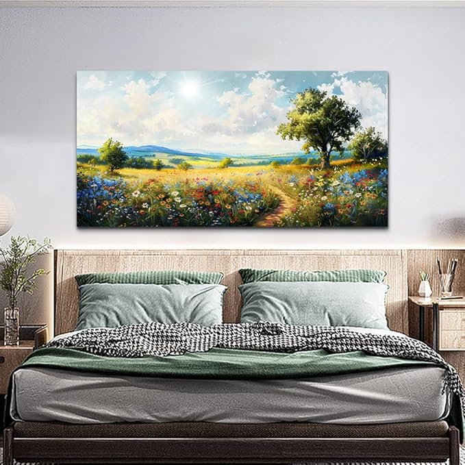 hyidecorart Nature Field Scenery Abstract Painting Large Wall Art