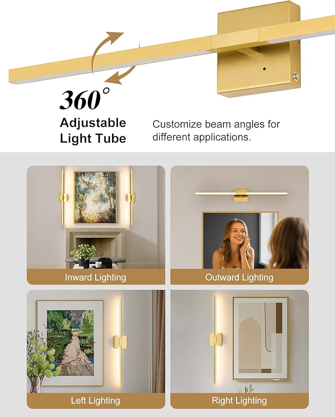 Rayogale 40 Inch 8000mAh Rechargeable Wall Sconce