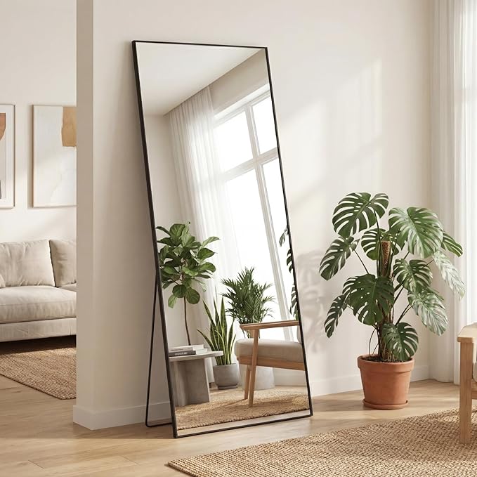 Sweetcrispy 56"x21" Full Length Mirror, Leaning or Standing Full Body Mirror