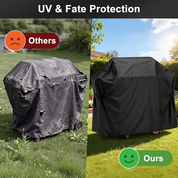 LBTING Grill Cover, 48-inch Heavy Duty 300D Oxford Waterproof Windproof UV Resistant BBQ Gas Grill Cover for Outdoor Barbecue Fit Most Brands Weber, Brinkmann, Char Broil, Holland