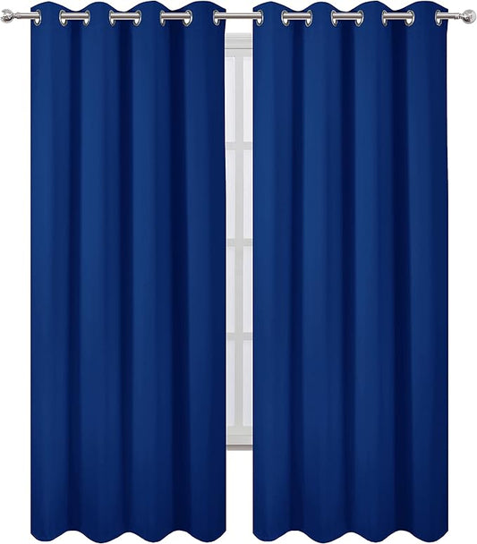 LEMOMO Blackout Curtains 66 x 95 inch/Royal Blue Curtains Set of 2
