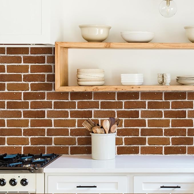 COMSTICKC 3D Faux Brick Wall Panels Peel and Stick Wall Stickers, Small Size